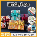 20pcs Cute Animal Cartoon Gift Wrapping Paper for Toys Bookskin and Crafts - Ice cream-20PCS