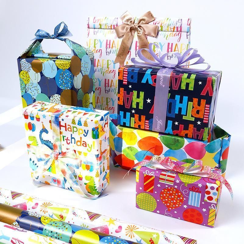 3 Pack Colorful Celebration with Premium Present Wrapping Paper - CSQQ