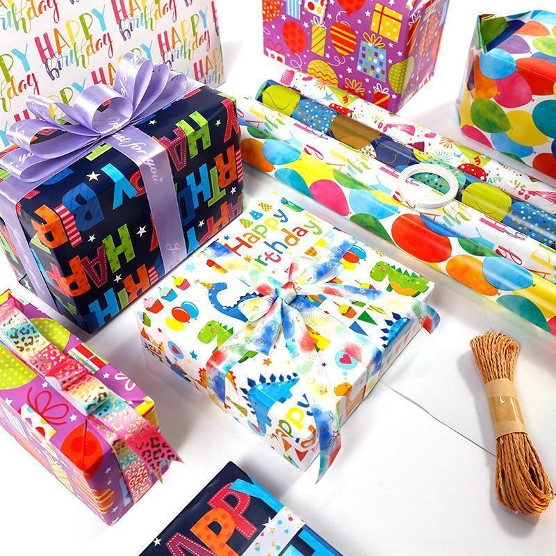 3 Pack Colorful Celebration with Premium Present Wrapping Paper - CSQQ