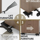 Heavy Duty Moving Tool Set Easy Move Five Piece Furniture Lifter Kit for Home - Black