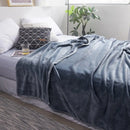 Soft Winter Flannel Blanket for Office Home Lunch Break Warm Cozy Throw Blanket - Grey Blue