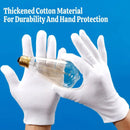 12 Pairs Cotton Work Gloves Breathable Knit L Black XL White - L
