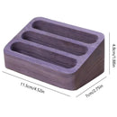 Black Walnut 3 Compartment Business Card Holder Office Card Organizer Case