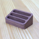 Black Walnut 3 Compartment Business Card Holder Office Card Organizer Case