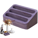 Black Walnut 3 Compartment Business Card Holder Office Card Organizer Case