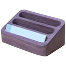 Black Walnut 3 Compartment Business Card Holder Office Card Organizer Case