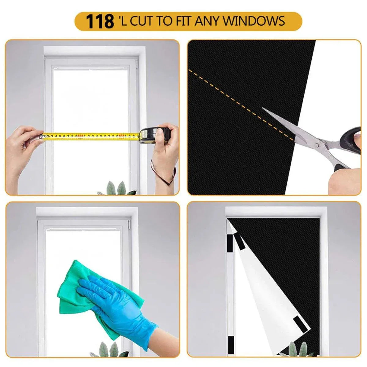 Portable Blackout Curtains for Sunscreen Window Shades Light Blocking Drapes - 1m x 1.45m