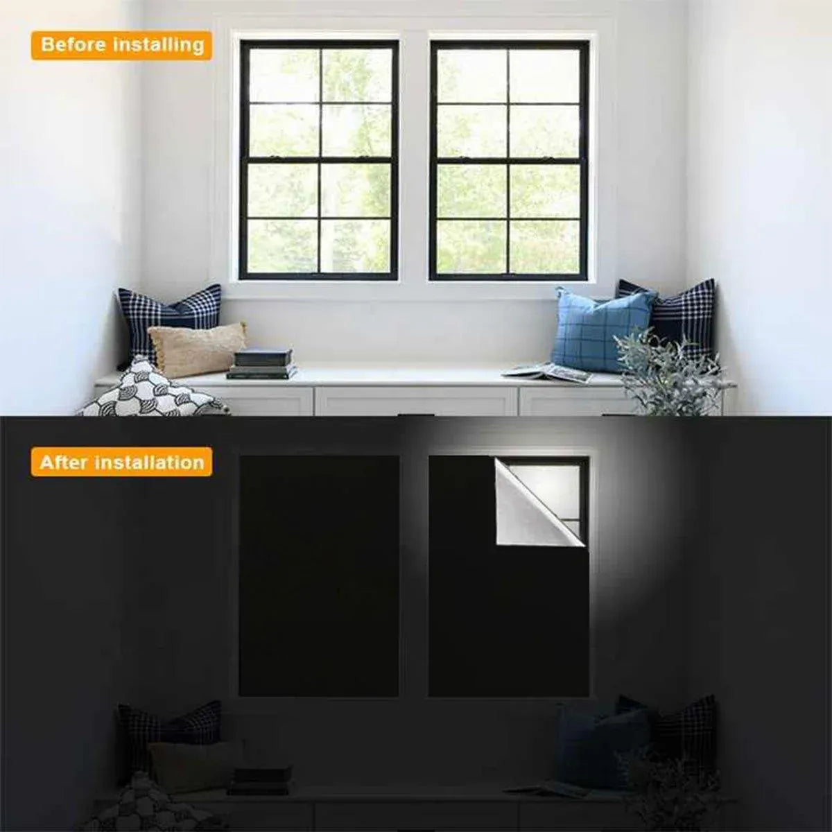 Portable Blackout Curtains for Sunscreen Window Shades Light Blocking Drapes - 1m x 1.45m