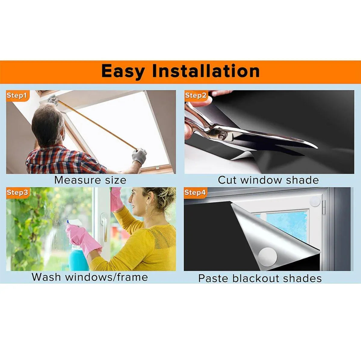 Portable Blackout Curtains for Sunscreen Window Shades Light Blocking Drapes - 1m x 1.45m