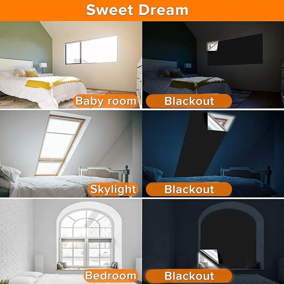 Portable Blackout Curtains for Sunscreen Window Shades Light Blocking Drapes - 1m x 1.45m