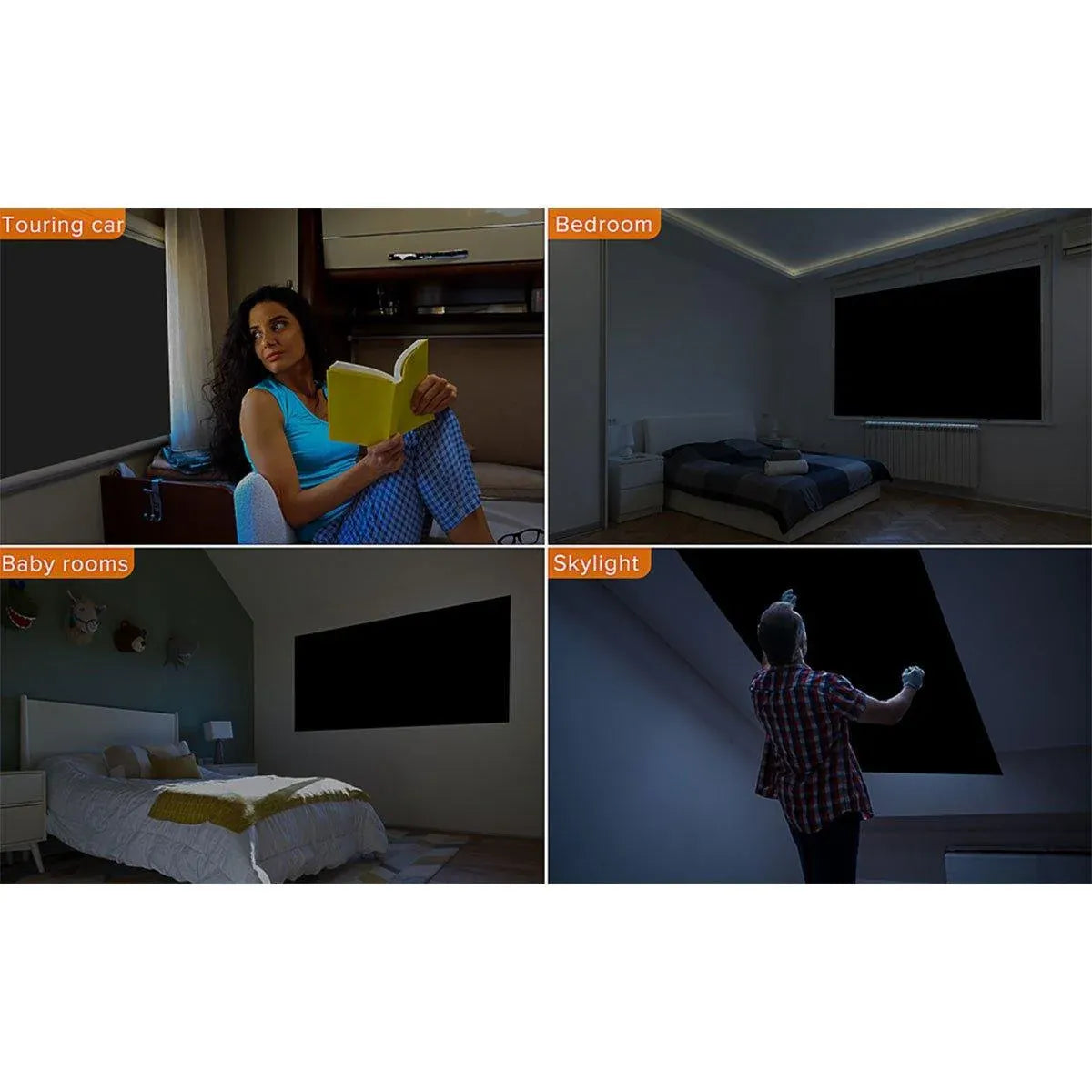 Portable Blackout Curtains for Sunscreen Window Shades Light Blocking Drapes - 1m x 1.45m