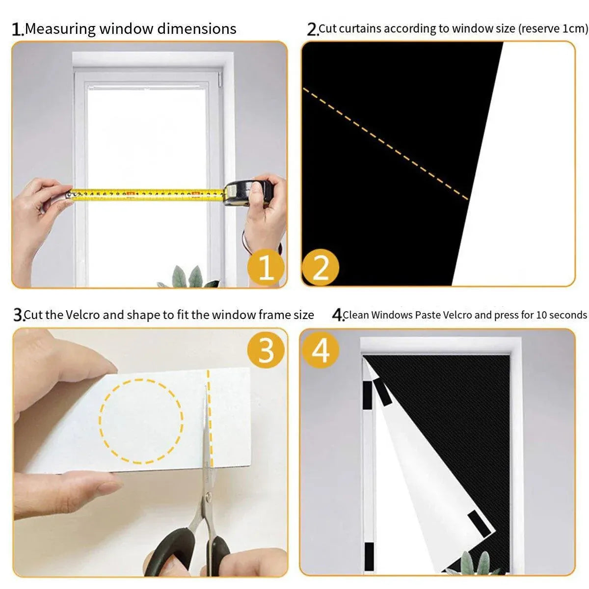 Portable Blackout Curtains for Sunscreen Window Shades Light Blocking Drapes - 2m x 1.45m