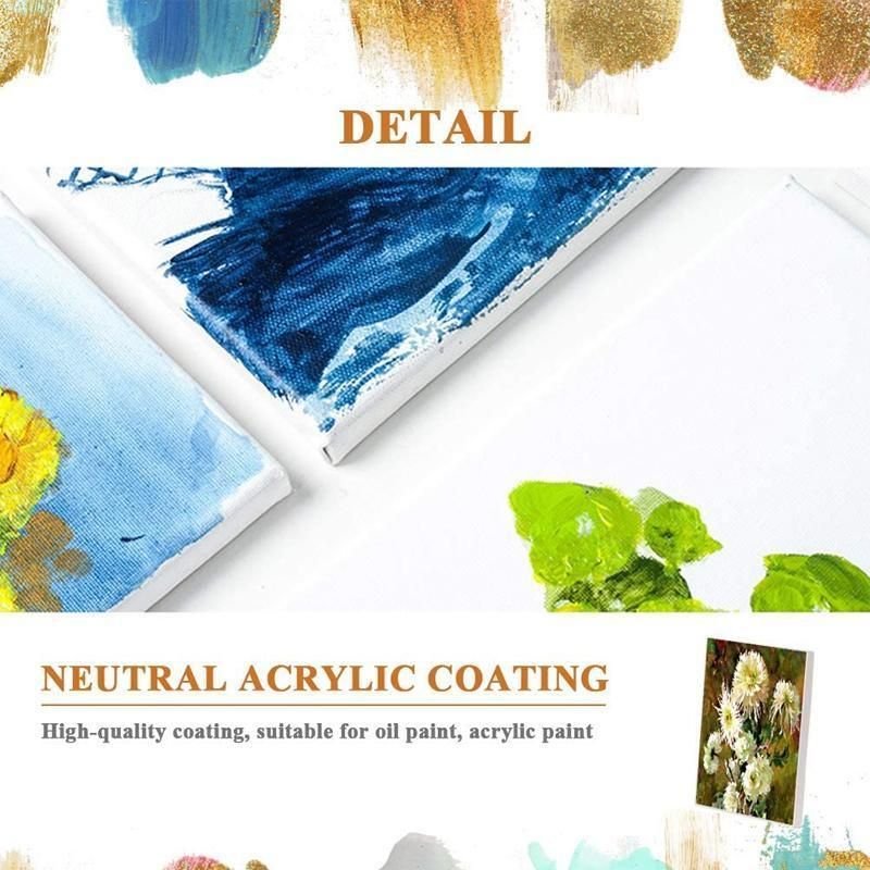 5x Artist Blank Stretched Canvas Canvases Art Large White Range Oil Acrylic Wood - 40*50CM