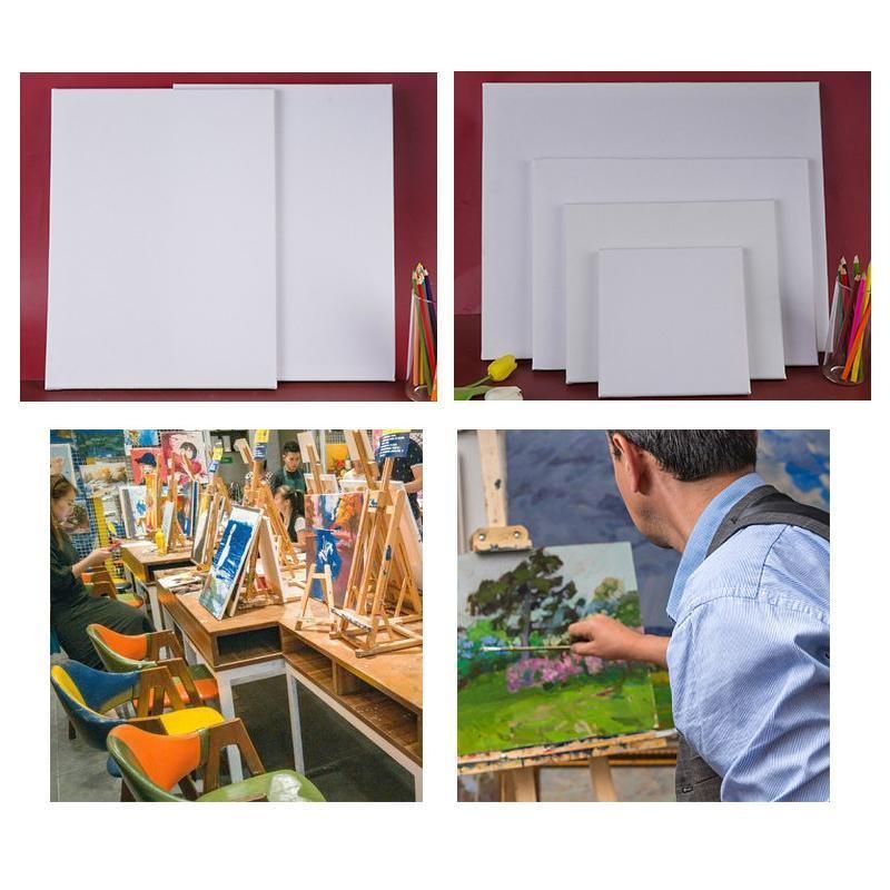 5x Artist Blank Stretched Canvas Canvases Art Large White Range Oil Acrylic Wood - 50*60CM