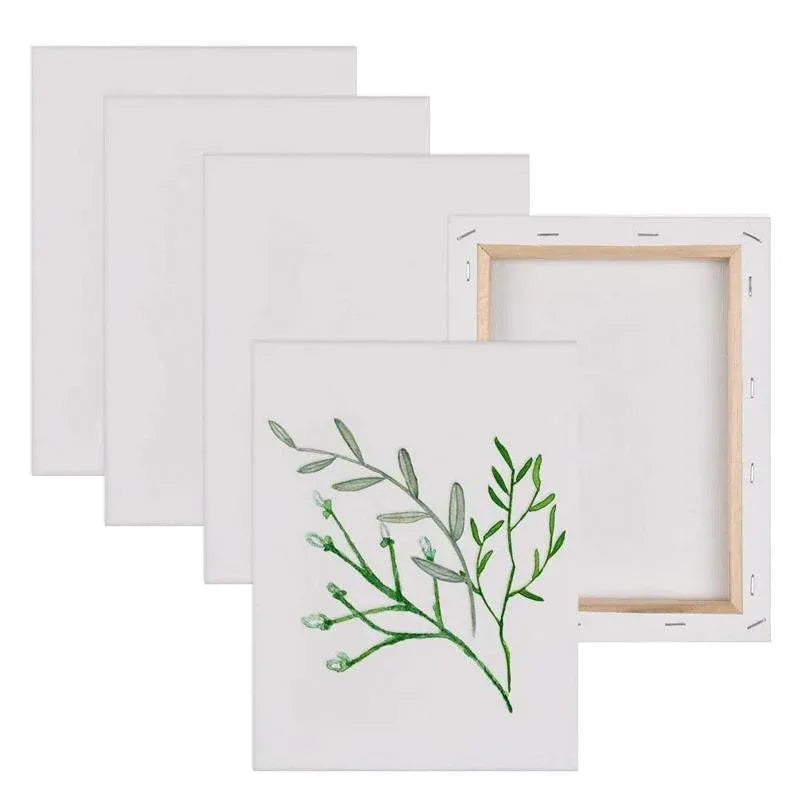 5x Artist Blank Stretched Canvas Canvases Art Large White Range Oil Acrylic Wood - 50*60CM
