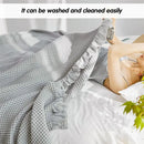 Waffle Sofa Blanket Thin Lightweight Throw Soft Cover Couch Bed Living Room Use - Beige