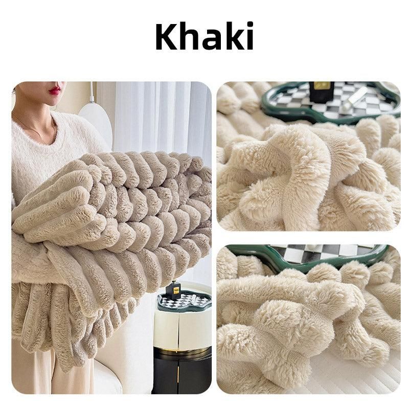 Plush Blanket Leisure Blanket Autumn Winter Warm Nap Throw Soft Cozy - Grey-100x150cm