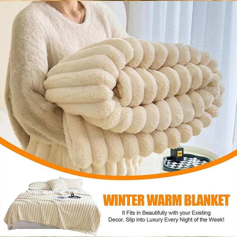 Plush Blanket Leisure Blanket Autumn Winter Warm Nap Throw Soft Cozy - Khaki-150x200cm