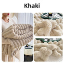 Plush Blanket Leisure Blanket Autumn Winter Warm Nap Throw Soft Cozy - Khaki-150x200cm