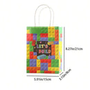 30PCS Fashion Ball Kraft Paper Gift Bag Festivals gift tote bag Party Favor Bag - Blue-Tennis-Ball-30pcs