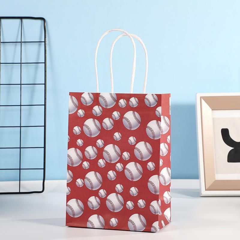 30PCS Fashion Ball Kraft Paper Gift Bag Festivals gift tote bag Party Favor Bag - Blue-Tennis-Ball-30pcs