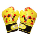 Boxing Sparring Training Gloves MMA Kickboxing Punching Gloves for Practice Sessions - Yellow [Map Pattern]