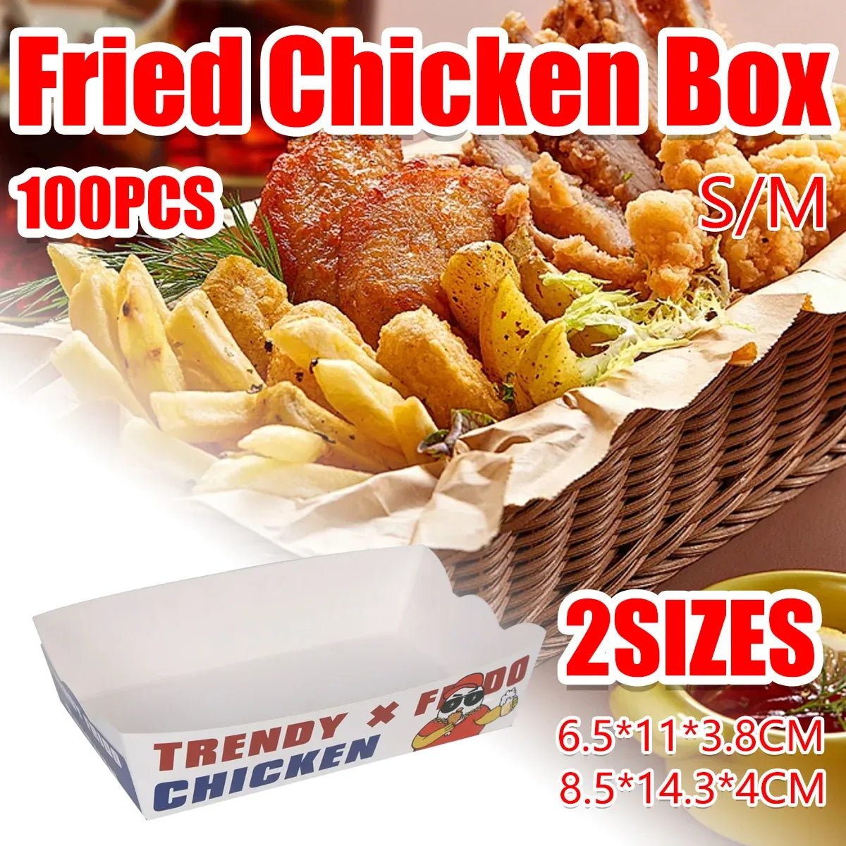 Disposable No Fold Oil Proof Snack Box Leak Resistant Microwave for Fast Food - S