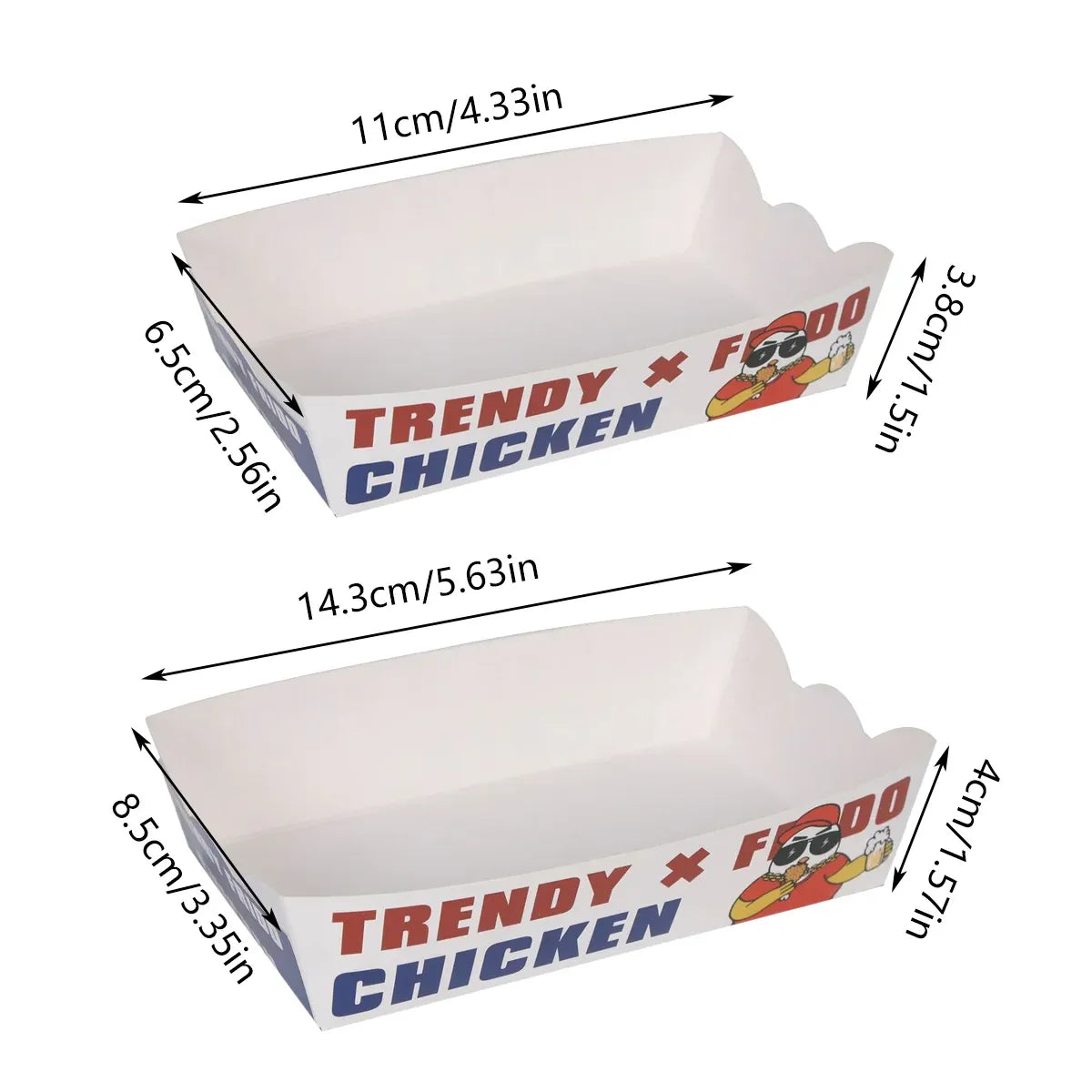 Disposable No Fold Oil Proof Snack Box Leak Resistant Microwave for Fast Food - S