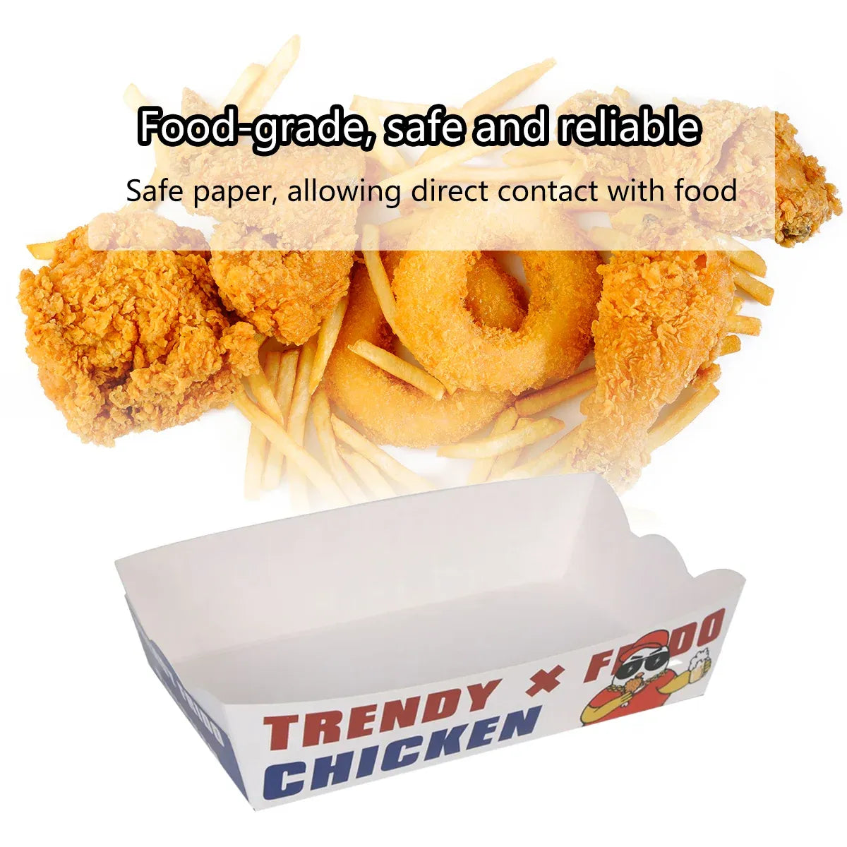 Disposable No Fold Oil Proof Snack Box Leak Resistant Microwave for Fast Food - S