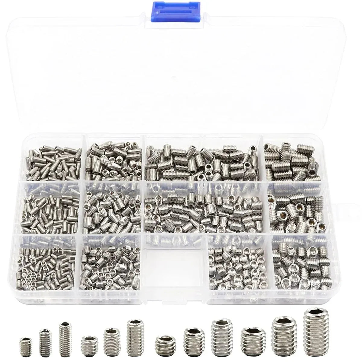 1500Pcs Stainless Steel Bolts Screws Kit Assorted Mechanical Fastener Hardware