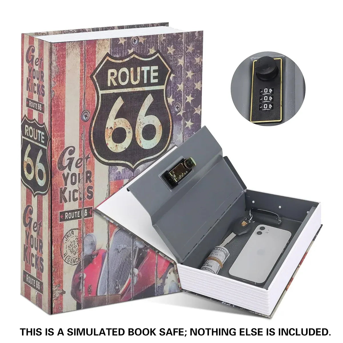 Hidden Book Safe Lock Box for Home and Office Cash Watch Document Storage - 3