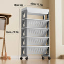 Rolling Storage Cart Slim Magazine File Organiser 76cm Desk Trolley