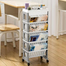 Rolling Storage Cart Slim Magazine File Organiser 76cm Desk Trolley