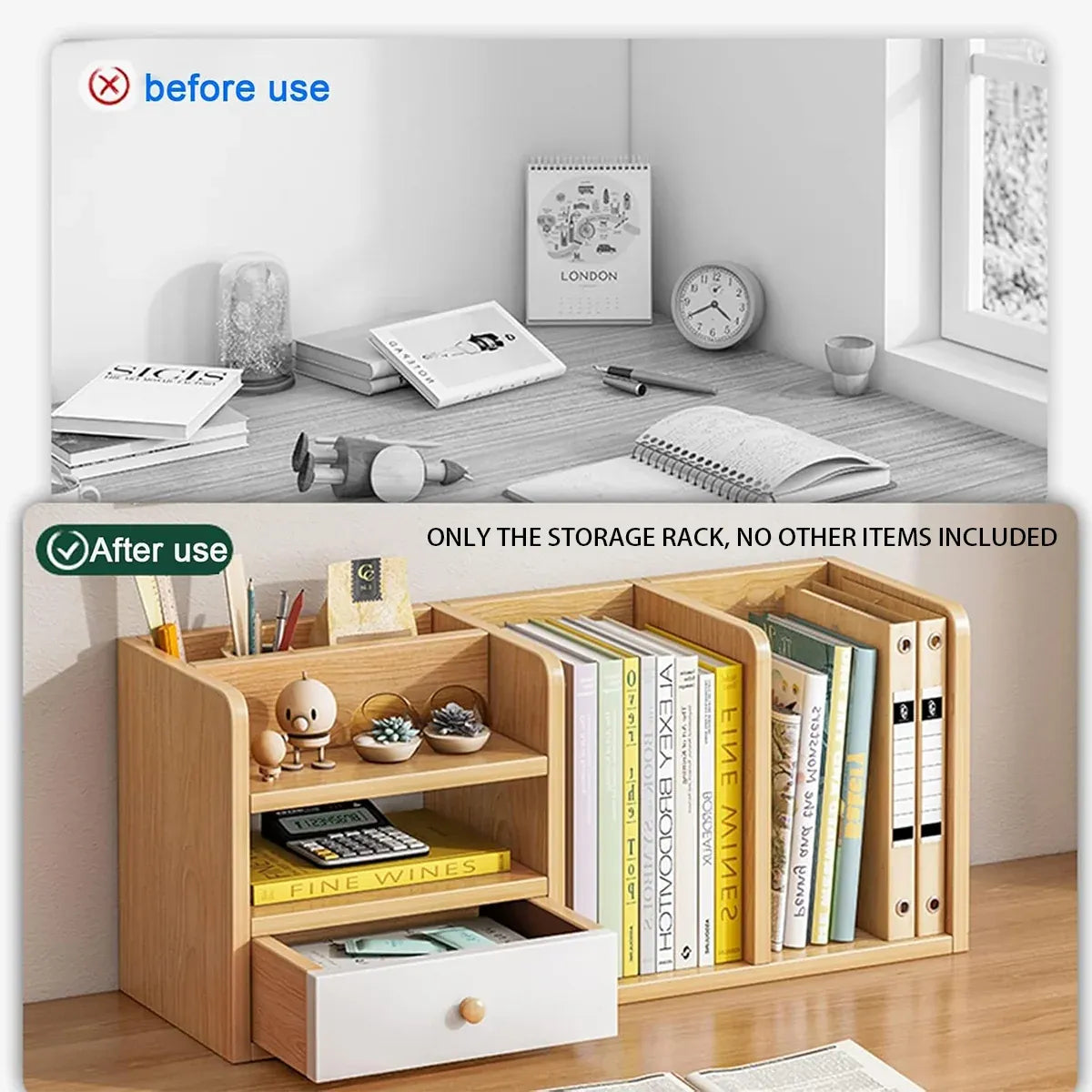 Office Desktop Rack for Documents Books Stationery Space Saving
