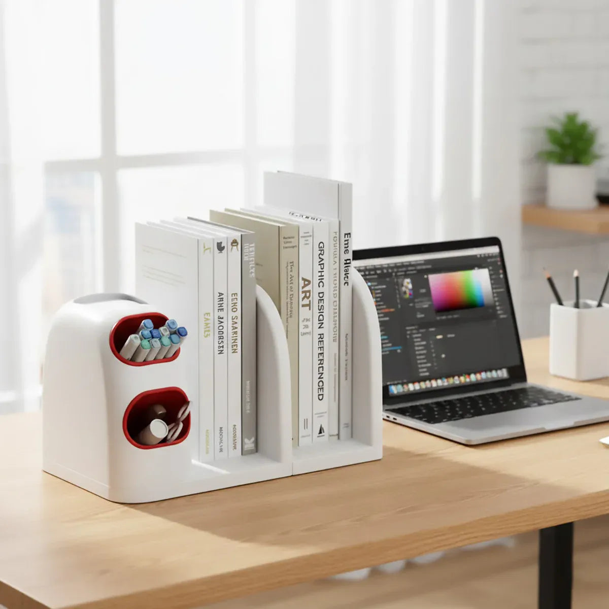 Desktop Storage Organiser With Dividers Pen Holder Home Office School Desk Use - 2-Grid