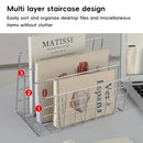 Minimalist Desktop Book Holder Metal Book Rack Organizer Home Office Desk Use - L