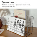 Minimalist Desktop Book Holder Metal Book Rack Organizer Home Office Desk Use - L