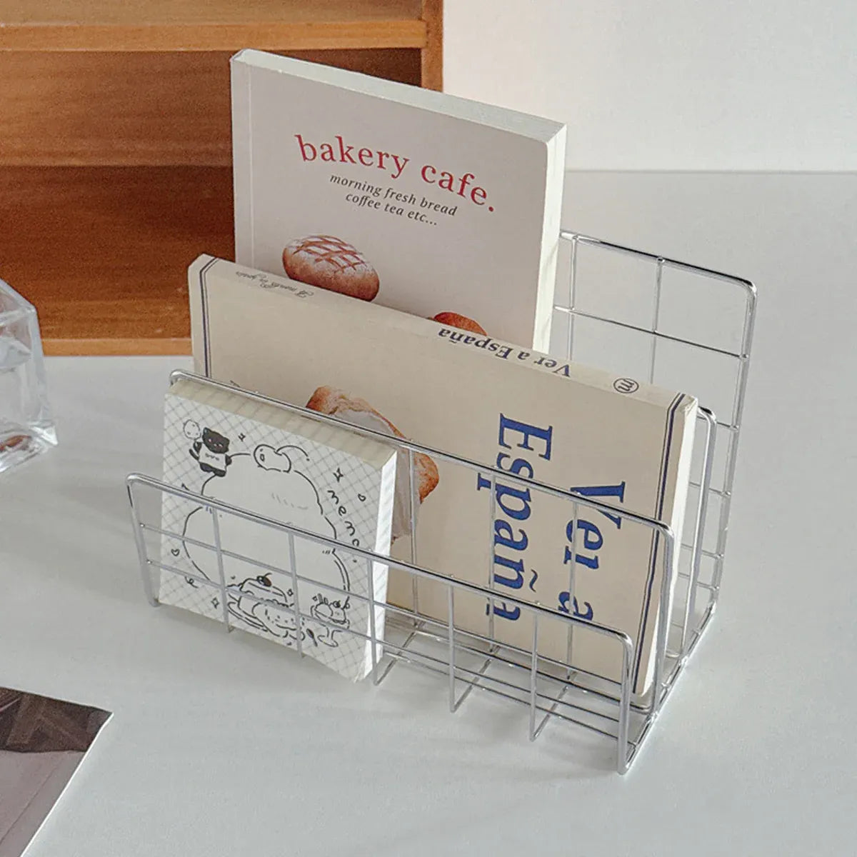 Minimalist Desktop Book Holder Metal Book Rack Organizer Home Office Desk Use - L