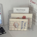 Minimalist Desktop Book Holder Metal Book Rack Organizer Home Office Desk Use - L