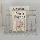 Minimalist Desktop Book Holder Metal Book Rack Organizer Home Office Desk Use - L