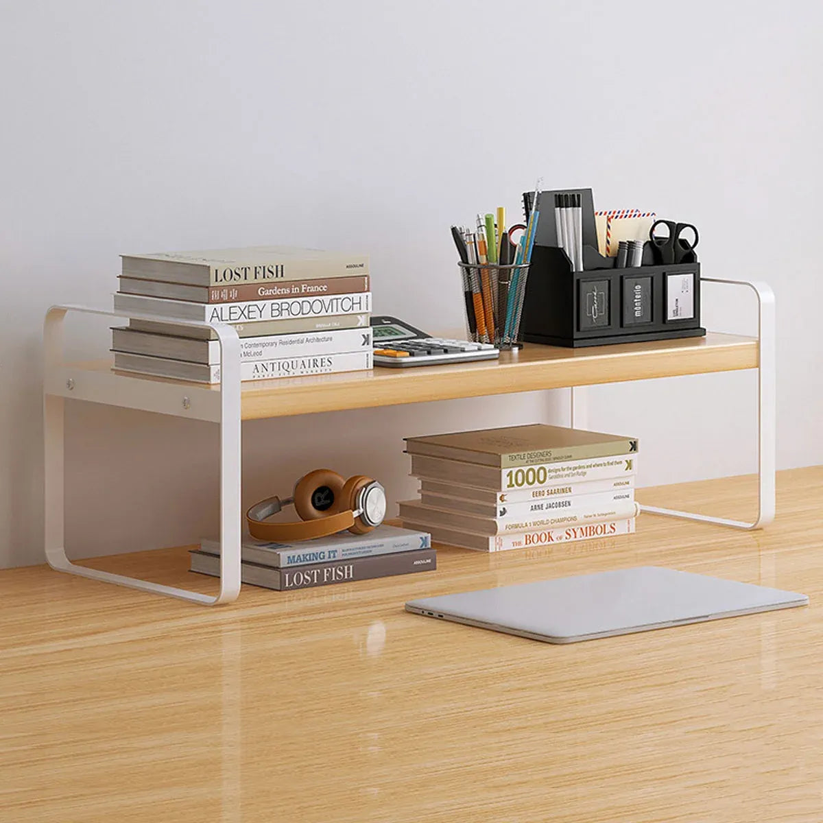 Double Layer Storage Shelf Desktop Organizer Cosmetics Stationery Rack Durable