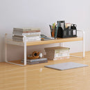 Double Layer Storage Shelf Desktop Organizer Cosmetics Stationery Rack Durable