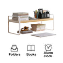 Double Layer Storage Shelf Desktop Organizer Cosmetics Stationery Rack Durable