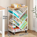 Mobile Wheeled Small Bookshelf Floor Storage Rack for Home Office Storage