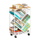 Mobile Wheeled Small Bookshelf Floor Storage Rack for Home Office Storage