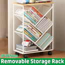 Mobile Wheeled Small Bookshelf Floor Storage Rack for Home Office Storage