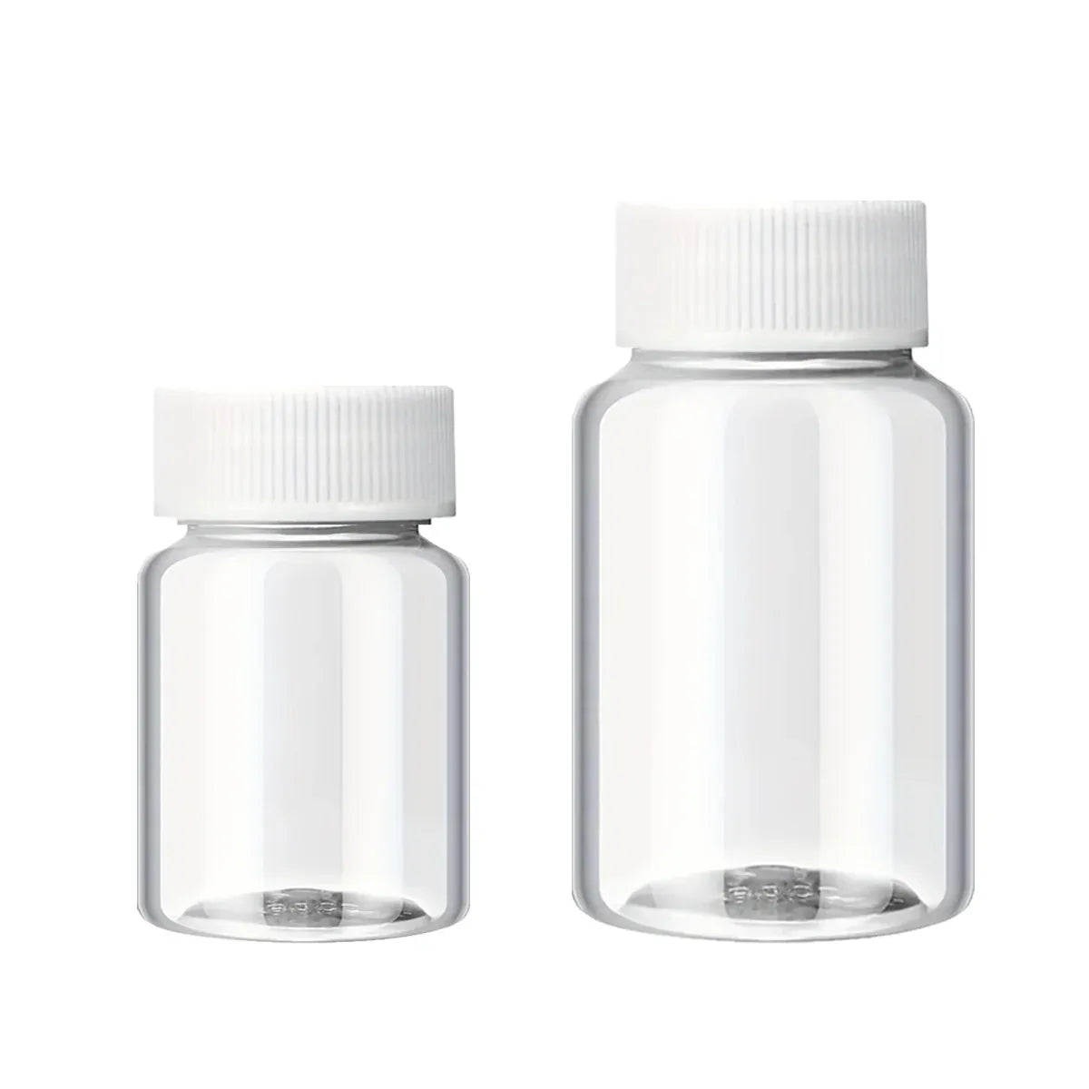 100Pcs Wide Mouth Clear Plastic Bottle with Lid 50/100ml Leakproof Storage Jars - 100ML