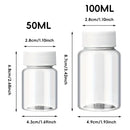 100Pcs Wide Mouth Clear Plastic Bottle with Lid 50/100ml Leakproof Storage Jars - 100ML