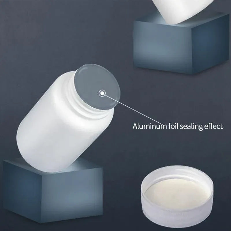 100pcs White Plastic Capsule Bottle Small Medicine Granule Packaging Container - 50ml