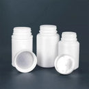 100pcs White Plastic Capsule Bottle Small Medicine Granule Packaging Container - 50ml